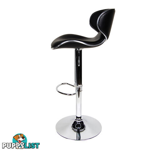 2 x PU Leather Gas Lift Bar Stool Office Kitchen Pub Barstool Swivel Chair Black