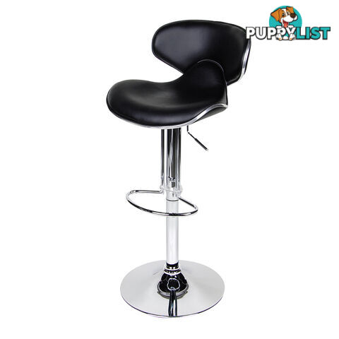 2 x PU Leather Gas Lift Bar Stool Office Kitchen Pub Barstool Swivel Chair Black