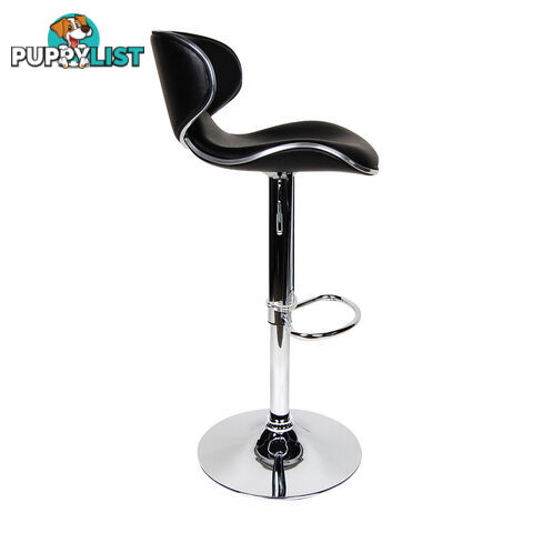 2 x PU Leather Gas Lift Bar Stool Office Kitchen Pub Barstool Swivel Chair Black