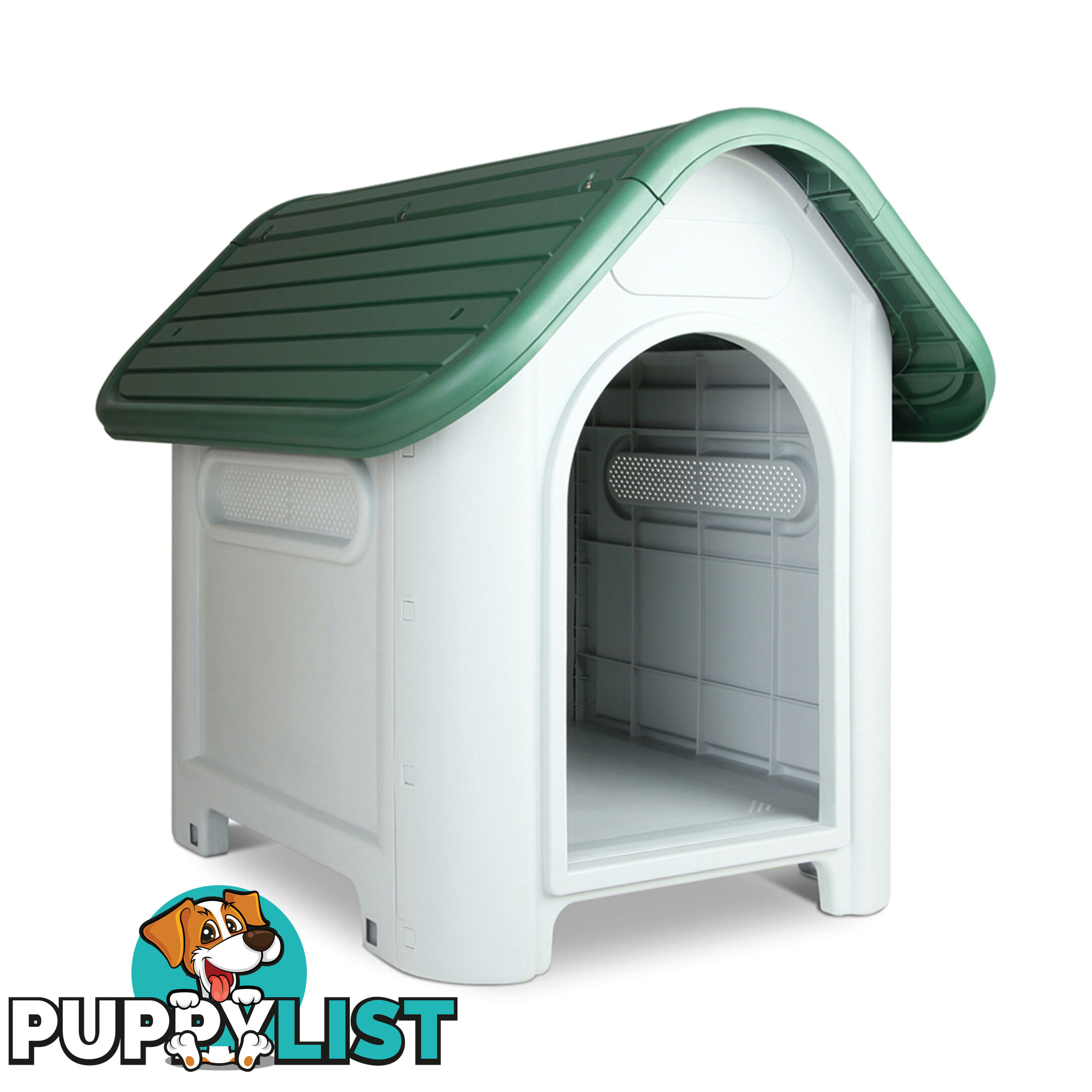 Medium Weatherproof Plastic Dog Kennel Pet Puppy Outdoor Indoor Garden Dog House