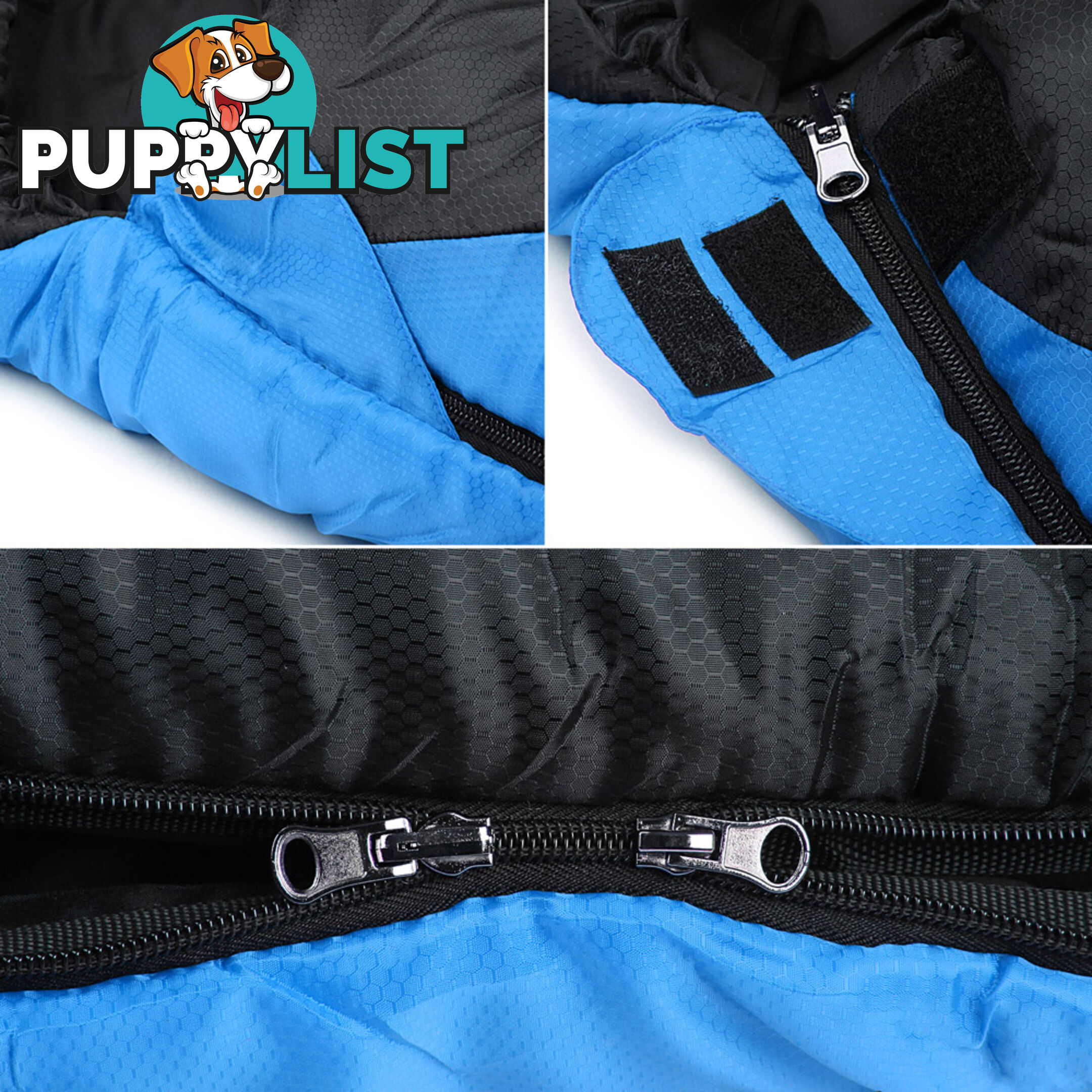 Outdoor Twin Camping Envelope Sleeping Bag Double Thermal Tent Hiking Blue Black