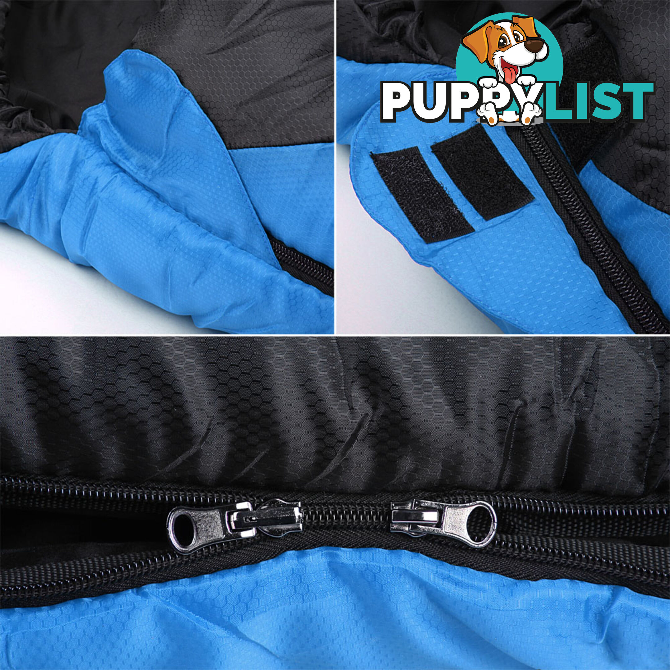 Outdoor Twin Camping Envelope Sleeping Bag Double Thermal Tent Hiking Blue Black