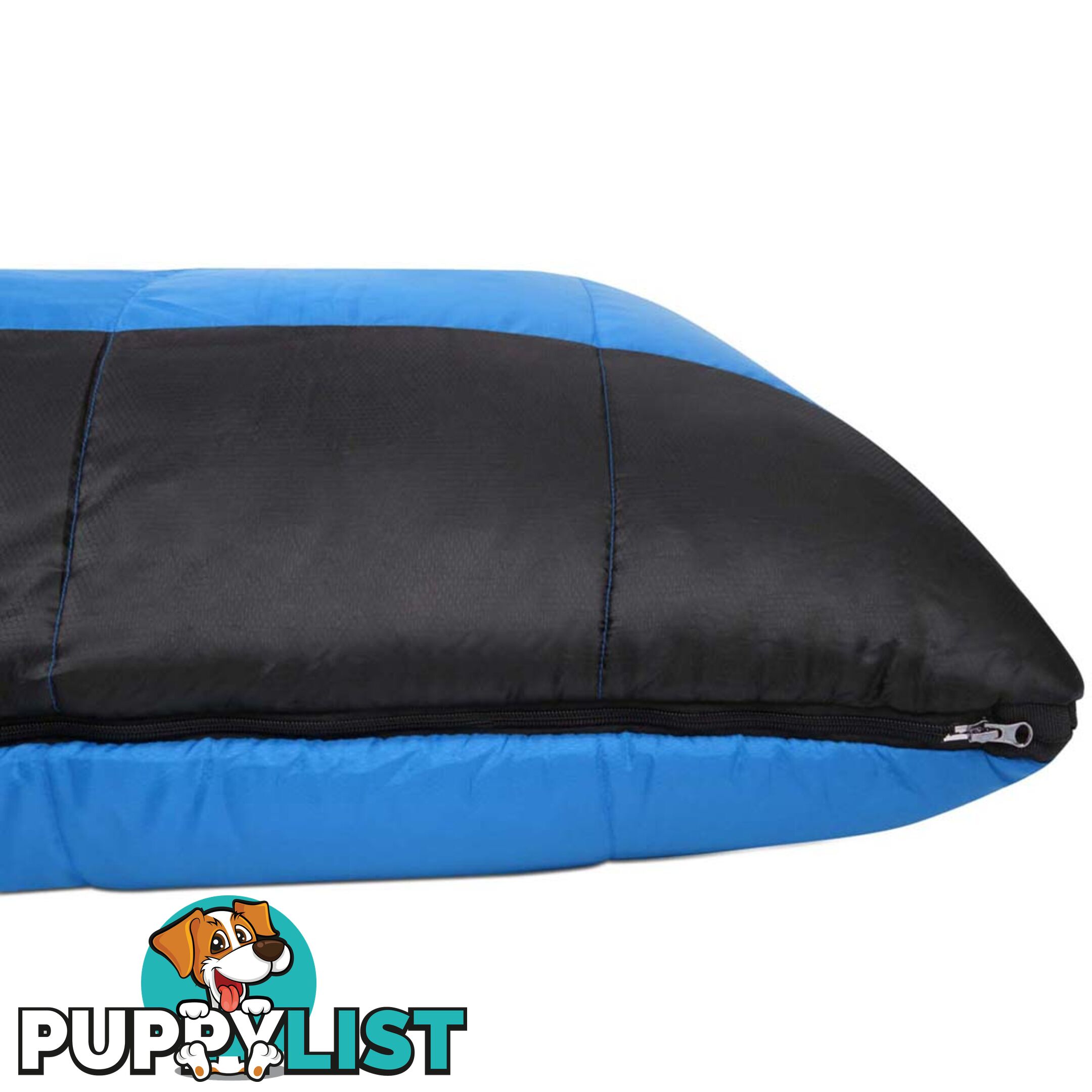 Outdoor Twin Camping Envelope Sleeping Bag Double Thermal Tent Hiking Blue Black