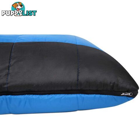 Outdoor Twin Camping Envelope Sleeping Bag Double Thermal Tent Hiking Blue Black