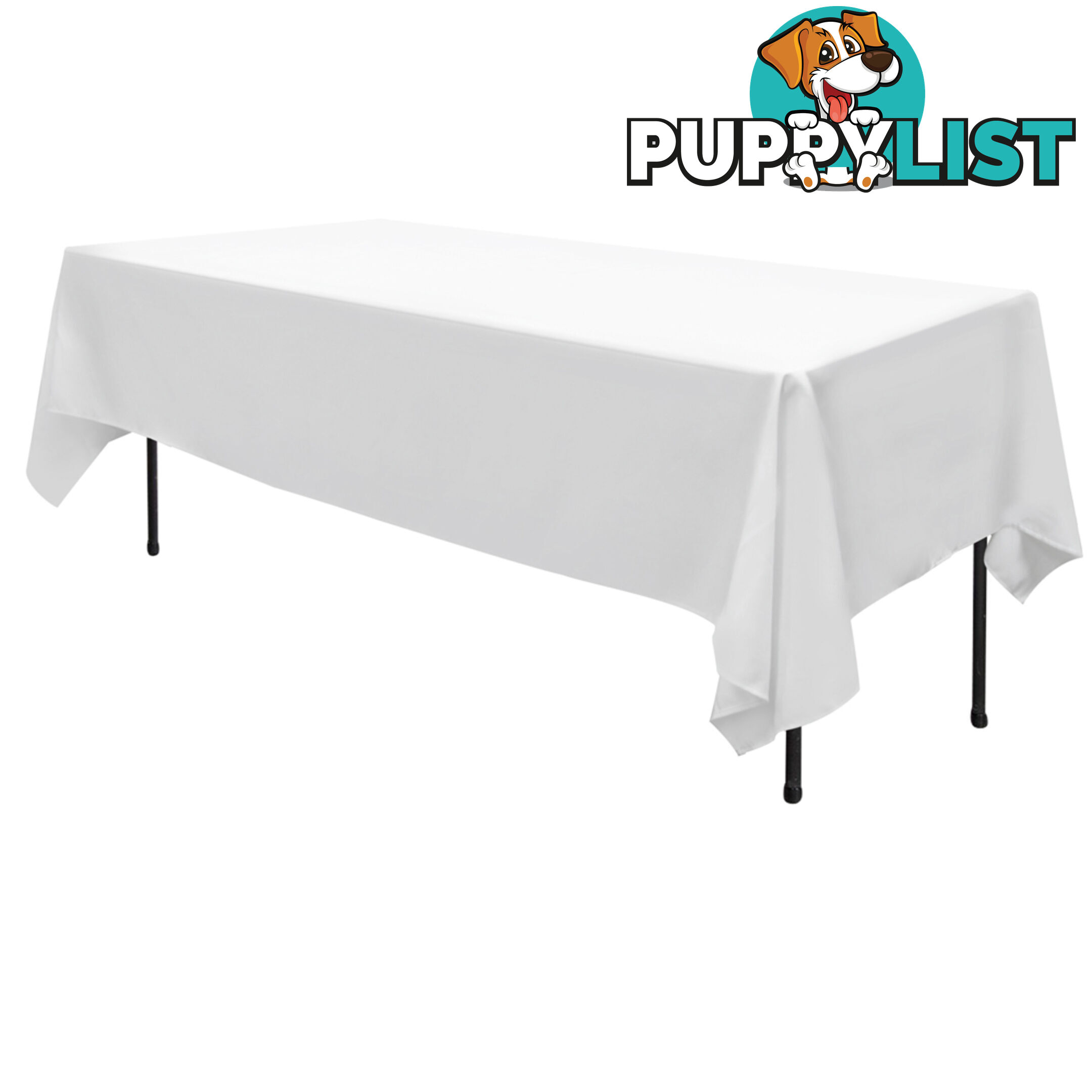 6 Pcs Wedding Table Cloth Rectangle 244cm White