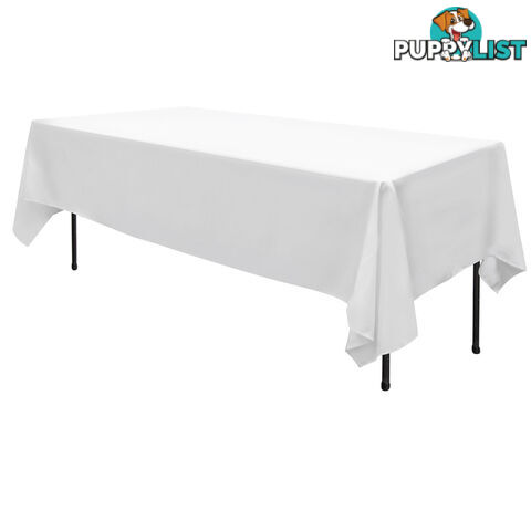 6 Pcs Wedding Table Cloth Rectangle 244cm White