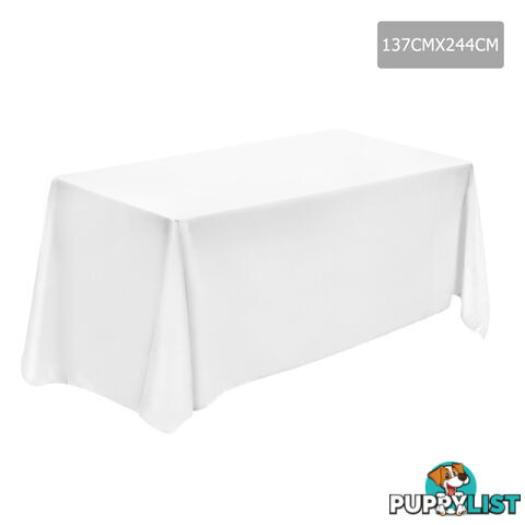 6 Pcs Wedding Table Cloth Rectangle 244cm White