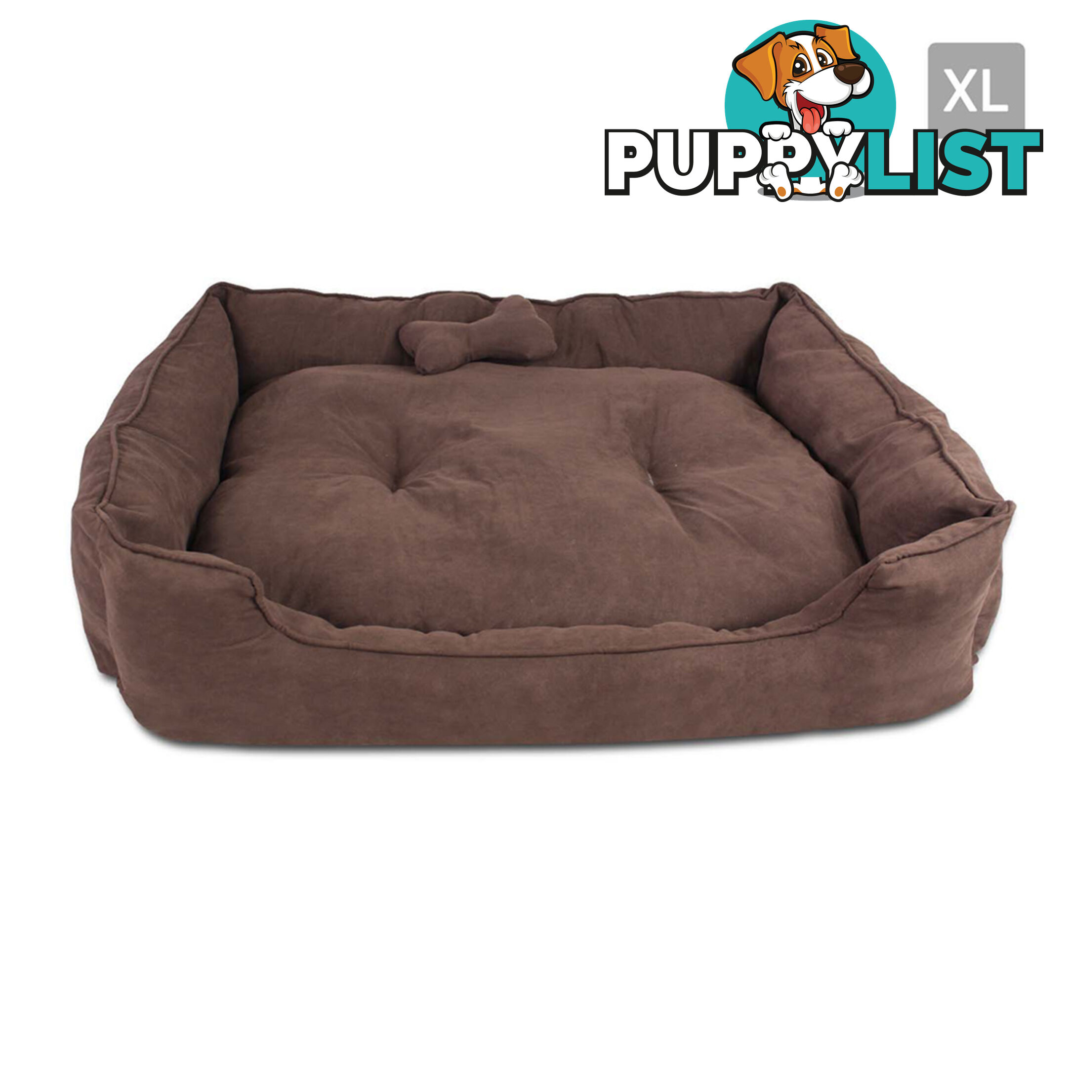 Deluxe Faux Suede Dog Bed Pet Cat Puppy Washable Soft Cushion Mat Basket XLarge