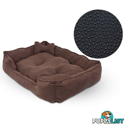 Deluxe Faux Suede Dog Bed Pet Cat Puppy Washable Soft Cushion Mat Basket XLarge