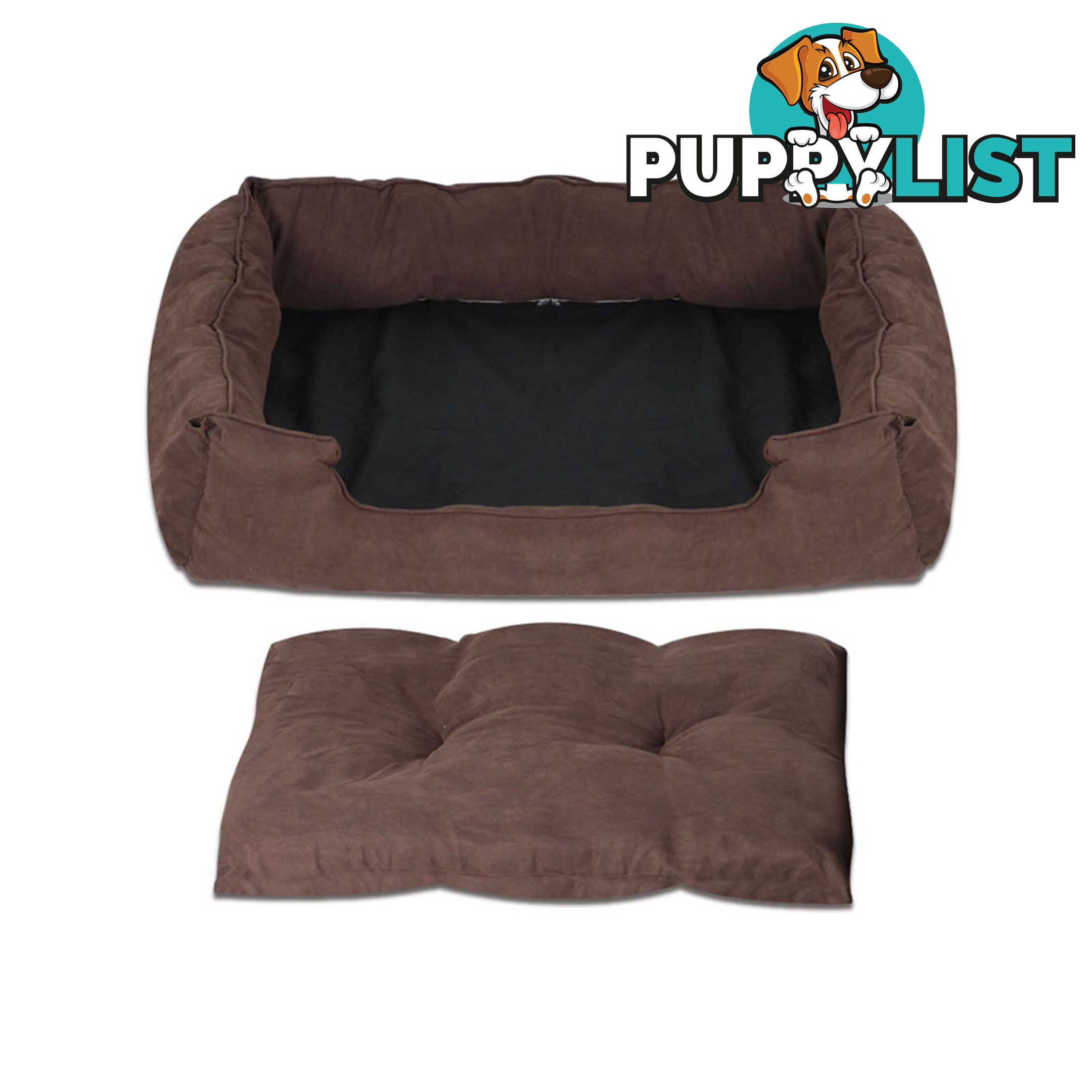 Deluxe Faux Suede Dog Bed Pet Cat Puppy Washable Soft Cushion Mat Basket XLarge