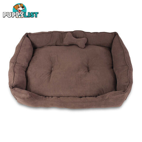 Deluxe Faux Suede Dog Bed Pet Cat Puppy Washable Soft Cushion Mat Basket XLarge