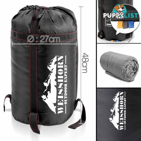 Outdoor Camping Sleeping Bag Winter Pebble Thermal Tent Hiking King Blue -15_C
