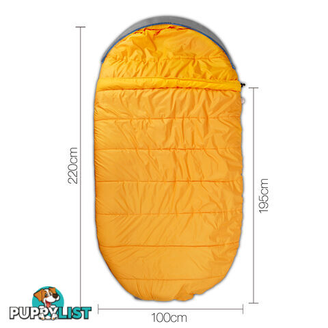 Outdoor Camping Sleeping Bag Winter Pebble Thermal Tent Hiking King Blue -15_C