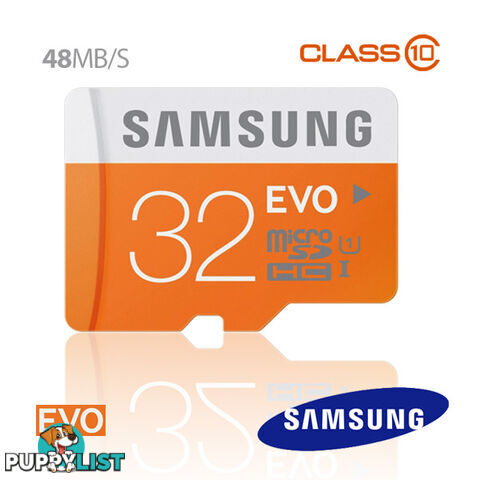 SAMSUNG 32GB MicroSDHC EVO CLASS10 UHS Upto 48MB/s (MB-MP32D)