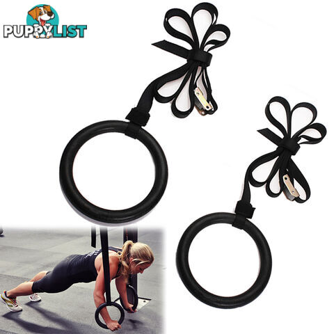 Gymnastic Gym Rings Hoop Crossfit Exercise Fitness Home Workout Dip Pair Bars