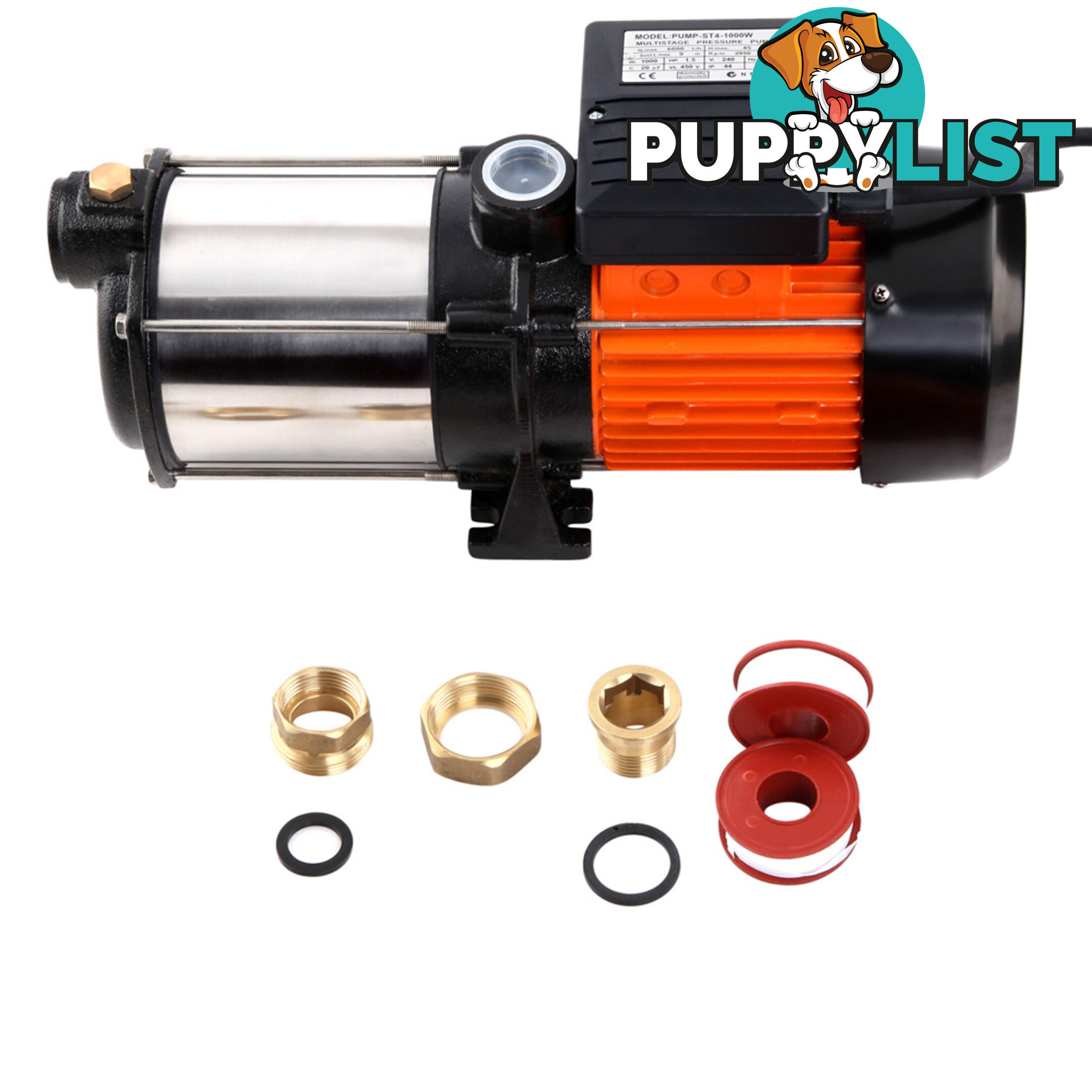 Multi Stage High Pressure Self Priming Water Pump 1000W 6600L/H