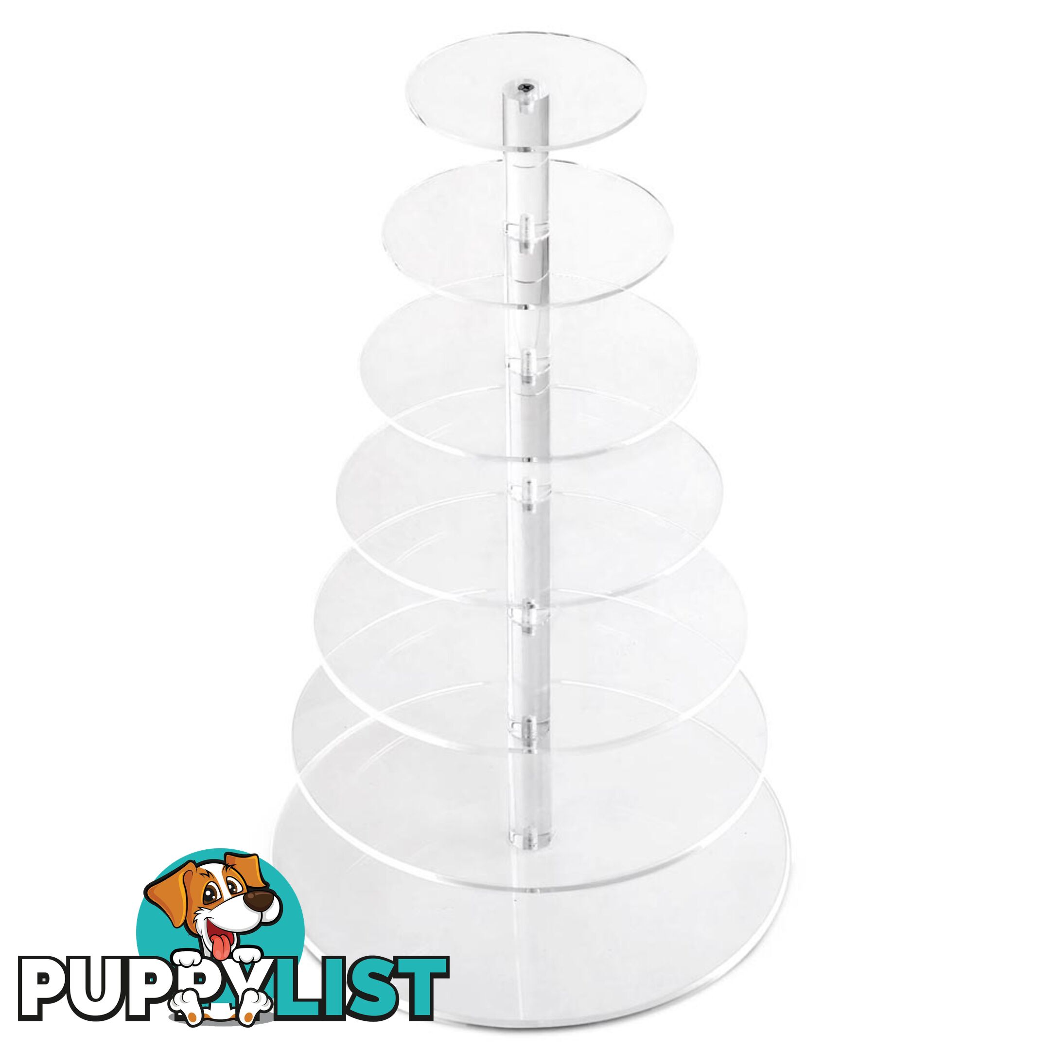 7 Tier Cake Stand Clear Acrylic Display Plate High Tea Wedding Birthday Party