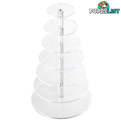 7 Tier Cake Stand Clear Acrylic Display Plate High Tea Wedding Birthday Party