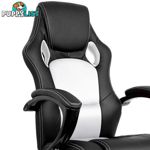 Executive Office Computer Chair PU Leather Racing Sport Gaming Seat Black White