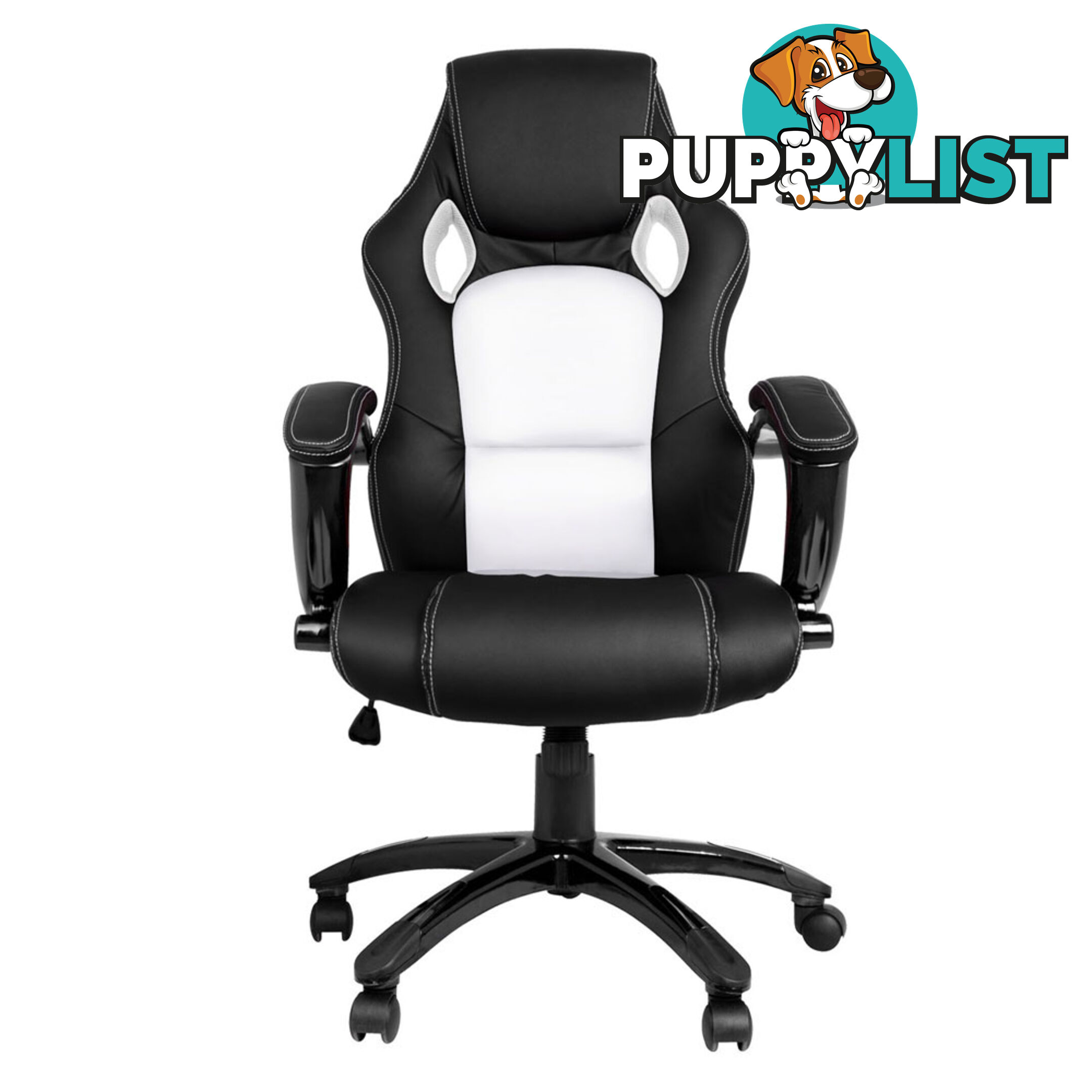 Executive Office Computer Chair PU Leather Racing Sport Gaming Seat Black White