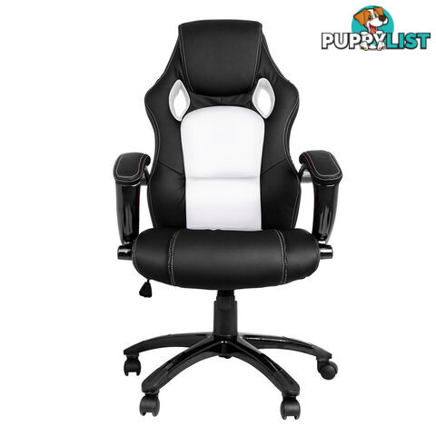 Executive Office Computer Chair PU Leather Racing Sport Gaming Seat Black White