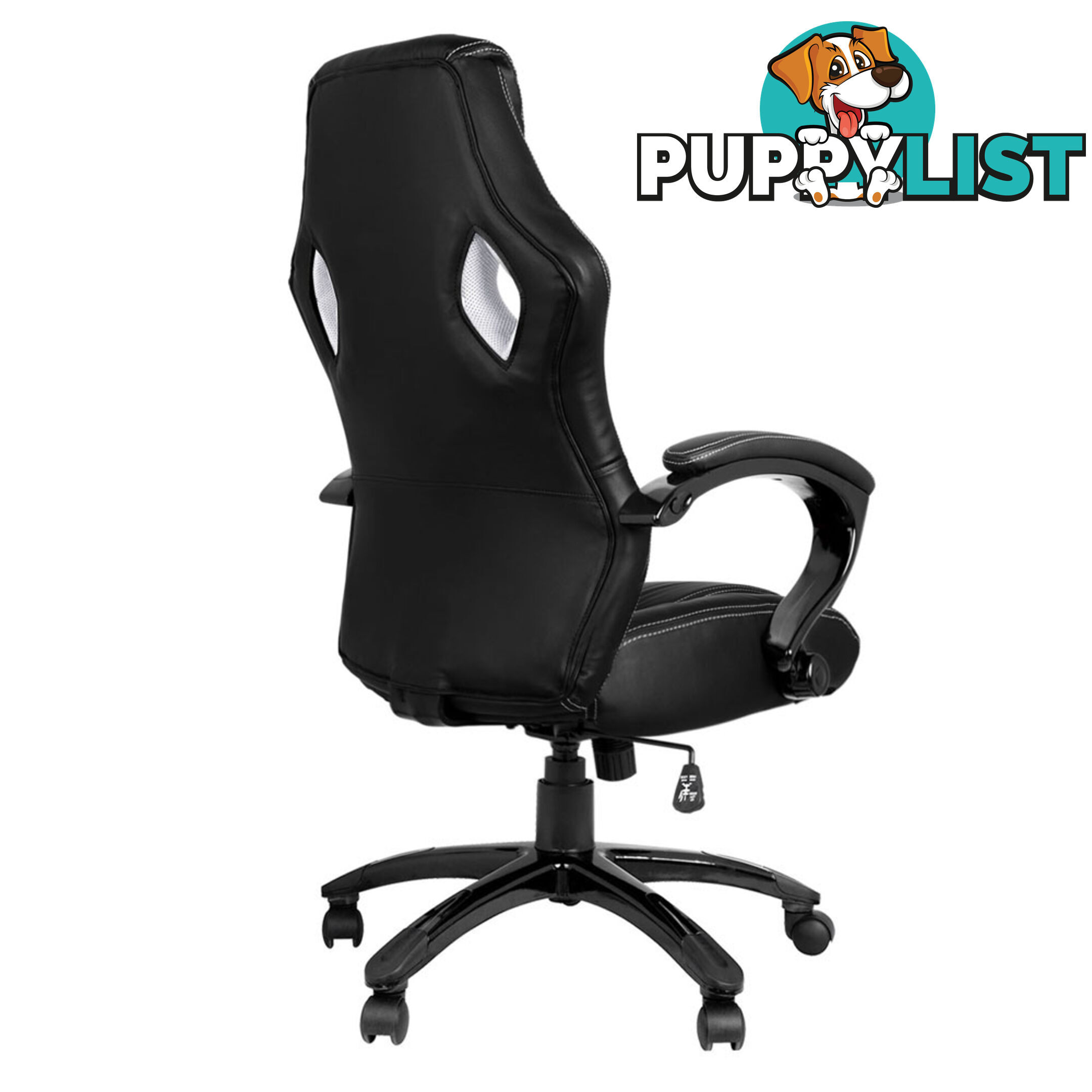 Executive Office Computer Chair PU Leather Racing Sport Gaming Seat Black White