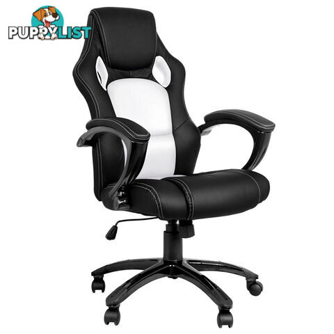 Executive Office Computer Chair PU Leather Racing Sport Gaming Seat Black White