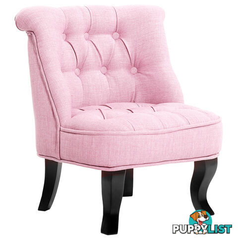 Lorraine Chair French Provincial Kid Fabric Sofa Pastel Pink