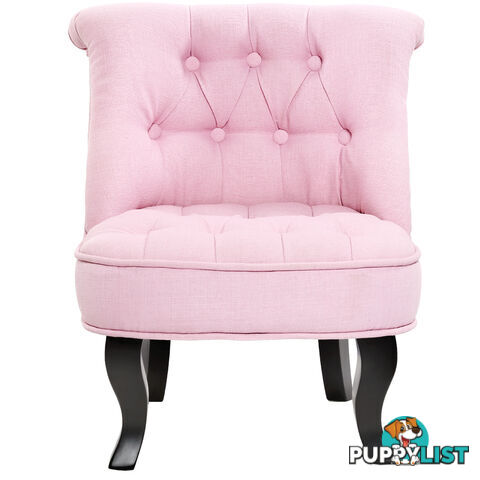 Lorraine Chair French Provincial Kid Fabric Sofa Pastel Pink