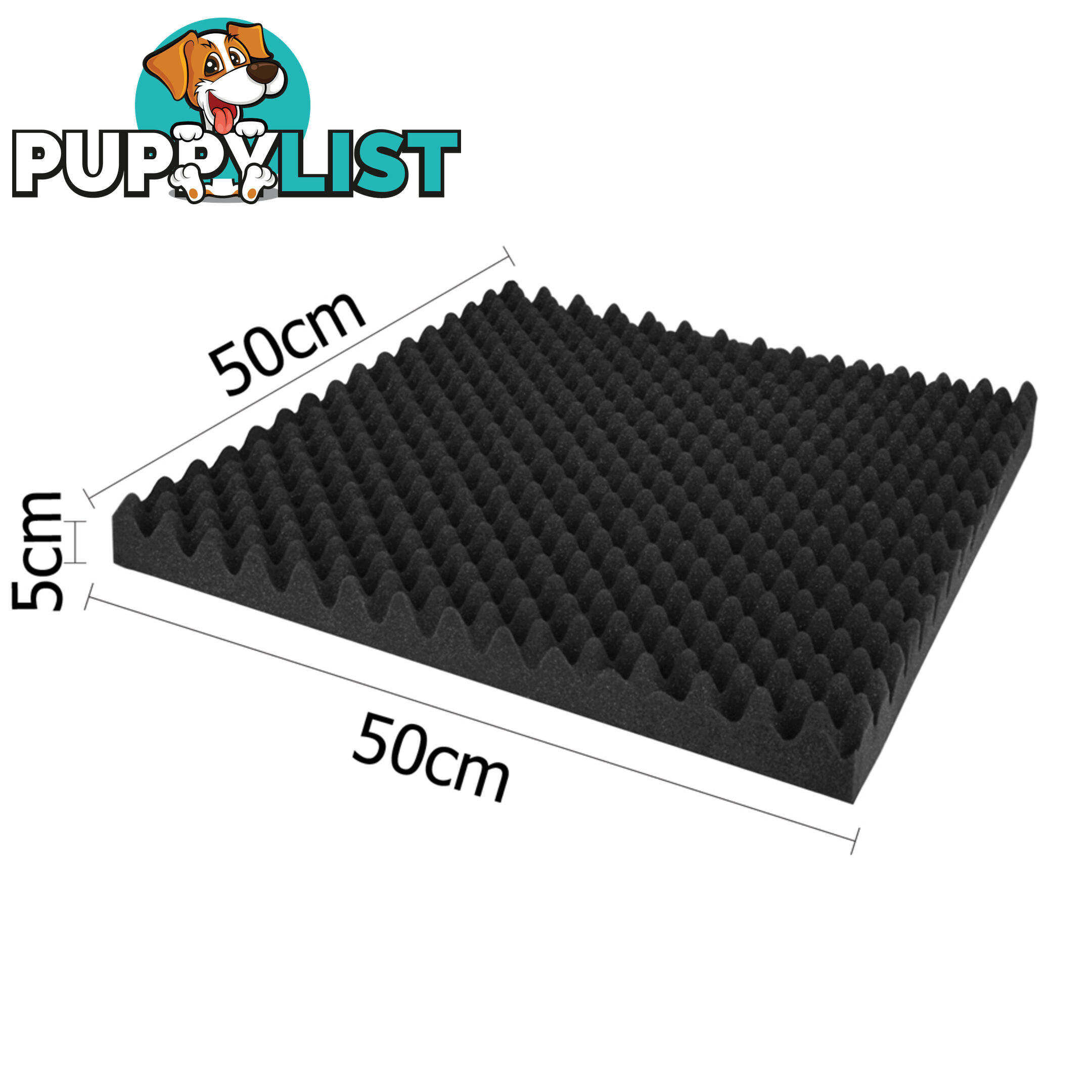 Studio 10 Eggshell Acoustic Foam Black 50 x 50cm