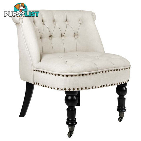 Lorraine Chair French Provincial Linen Fabric Sofa White