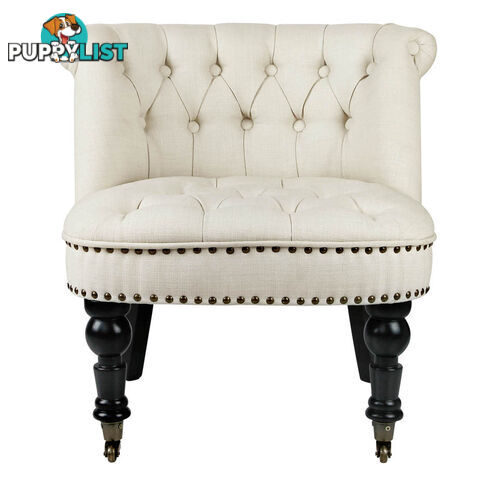 Lorraine Chair French Provincial Linen Fabric Sofa White