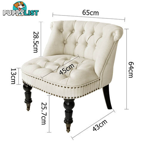 Lorraine Chair French Provincial Linen Fabric Sofa White