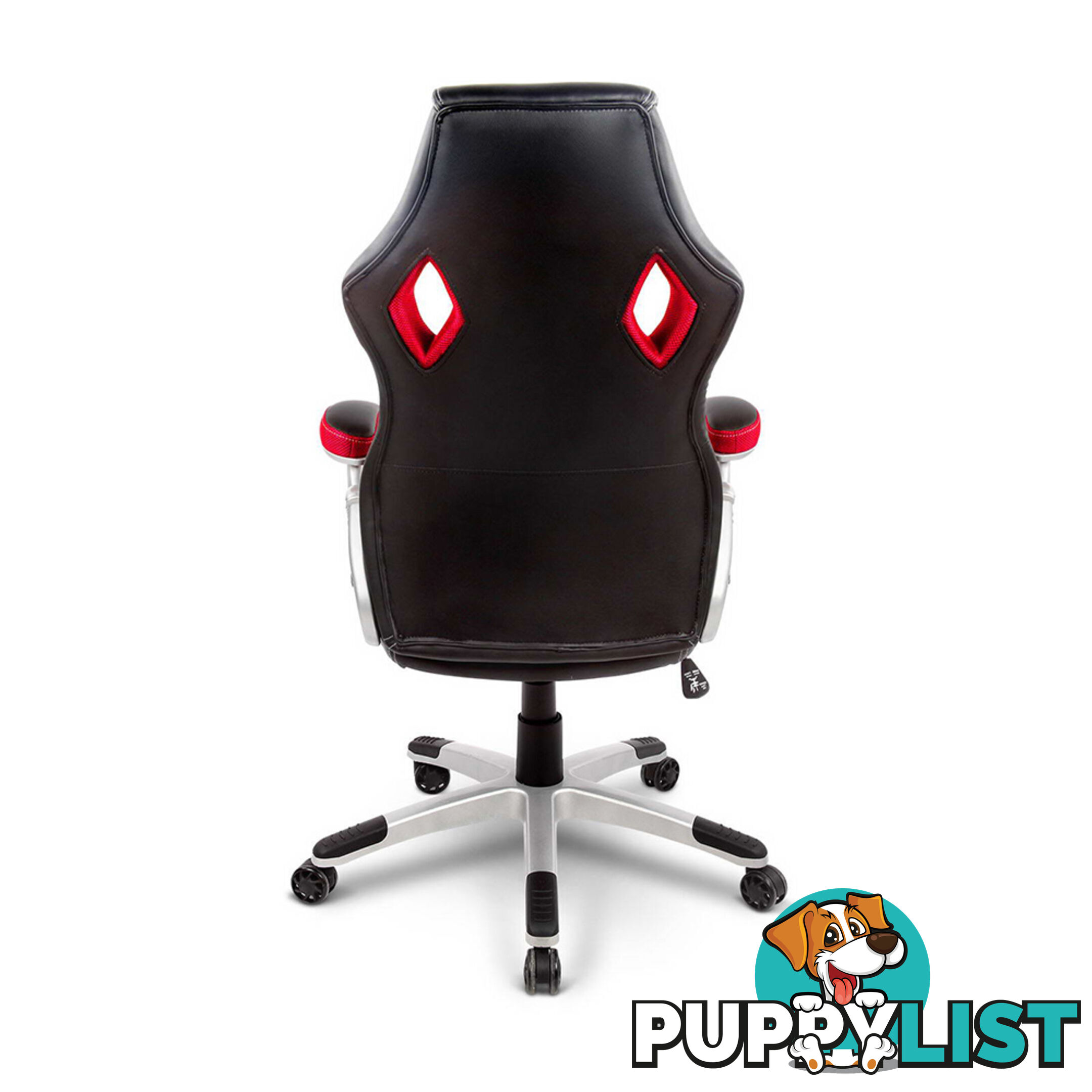 PU Leather & Mesh Racing Style Office Chair - Red