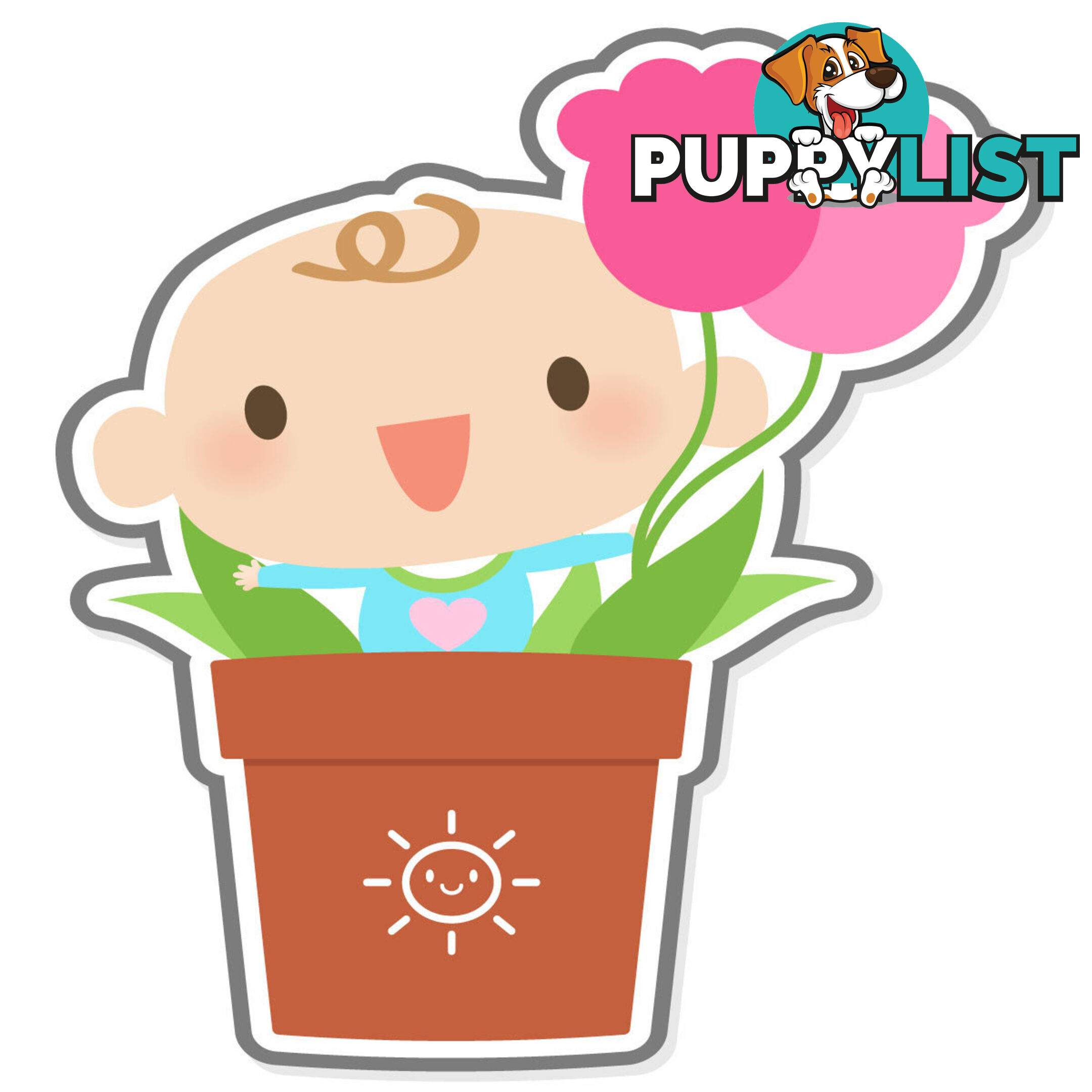 10 X Flowerpot Boy Wall Stickers - Totally Movable