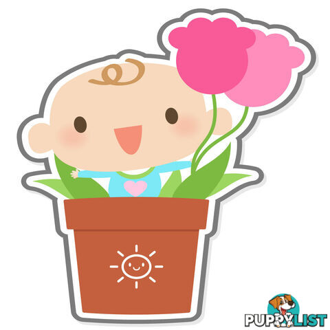 10 X Flowerpot Boy Wall Stickers - Totally Movable