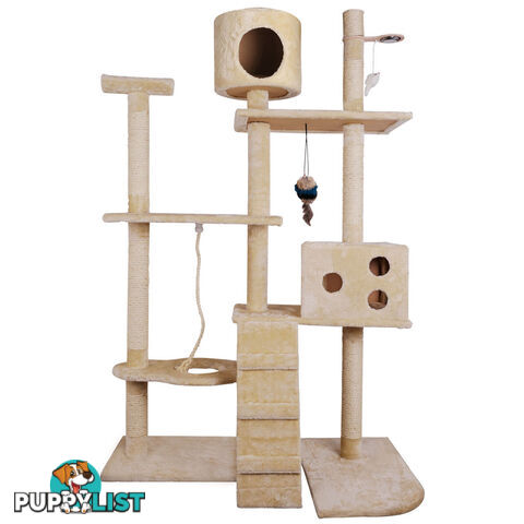 Cat Scratching Poles Post Furniture Tree 170cm Beige