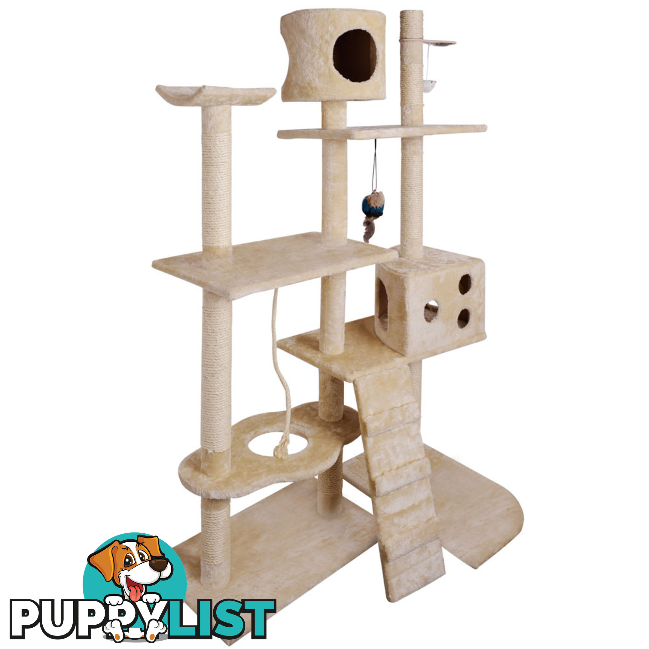 Cat Scratching Poles Post Furniture Tree 170cm Beige