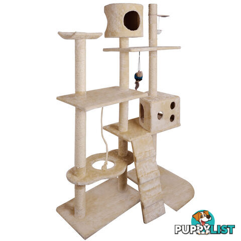 Cat Scratching Poles Post Furniture Tree 170cm Beige