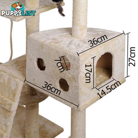 Cat Scratching Poles Post Furniture Tree 170cm Beige