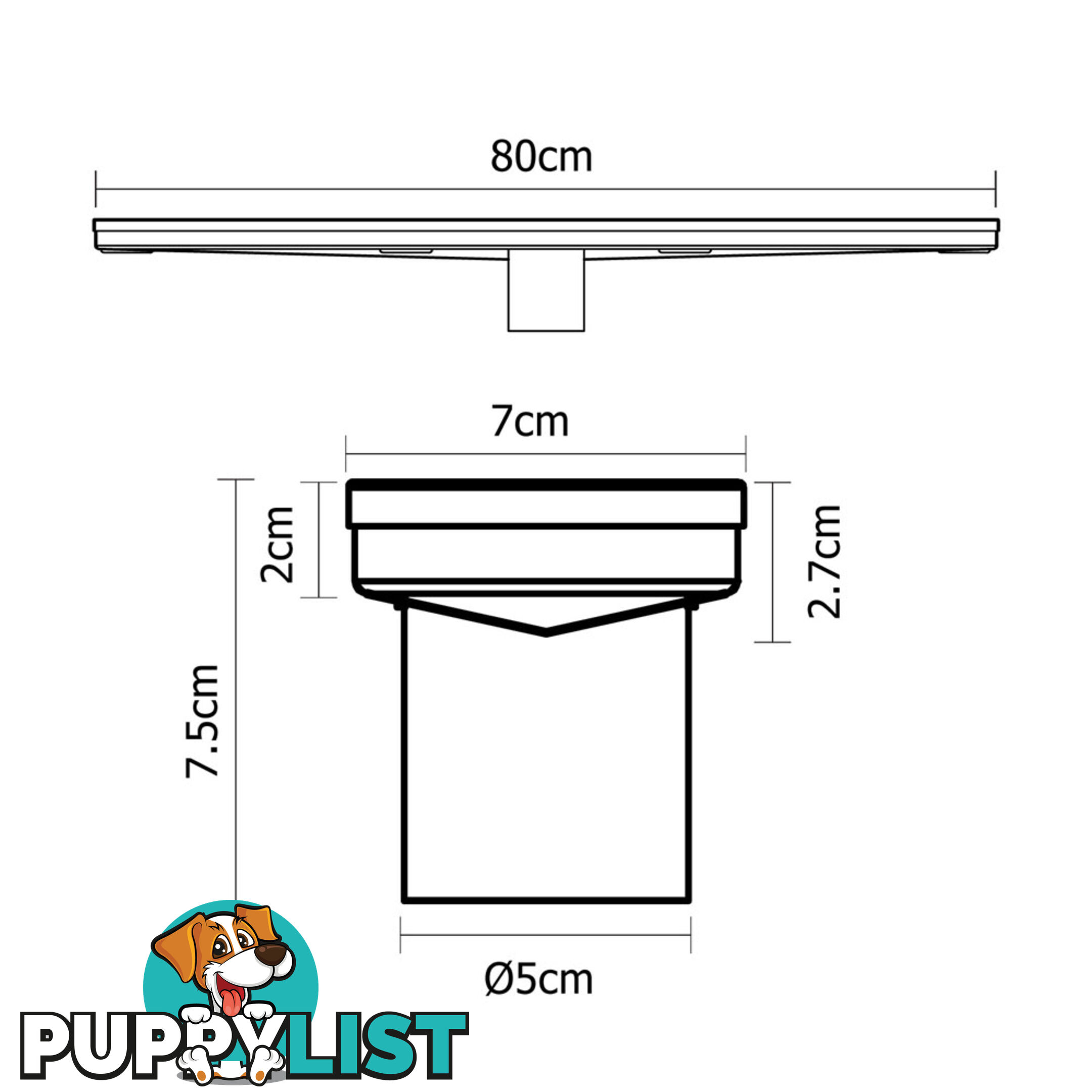 Heelguard Stainless Steel Shower Grate Waste Linear Bathroom Drain Floor 800mm