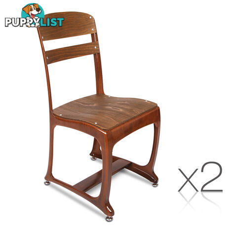 2 x Replica Eton Dining Chairs Vintage Warehouse Industrial Style Chair Copper