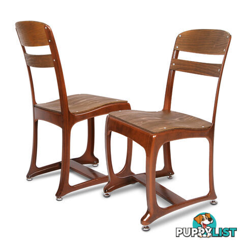 2 x Replica Eton Dining Chairs Vintage Warehouse Industrial Style Chair Copper