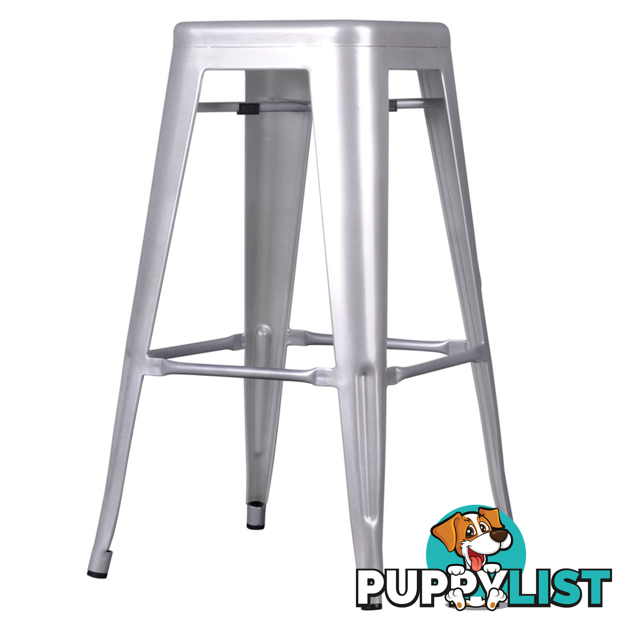 2 x Metal Steel Bar Stool Replica Xavier Cafe Home Kitchen Bar Chair 76cm Silver