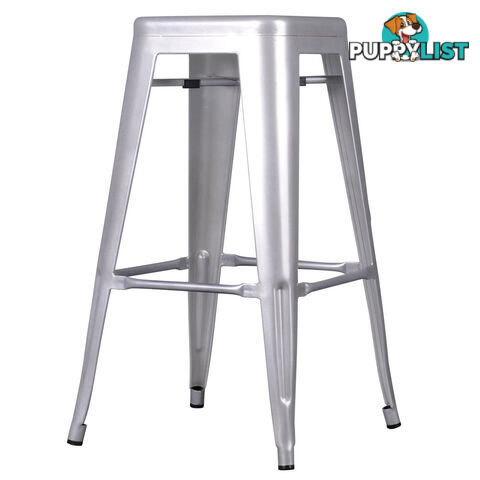 2 x Metal Steel Bar Stool Replica Xavier Cafe Home Kitchen Bar Chair 76cm Silver