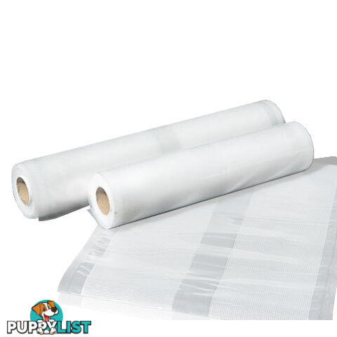 2 x Commercial Vacuum Food Sealer Bag Storage Reusable Heat Rolls 6m x 22cm