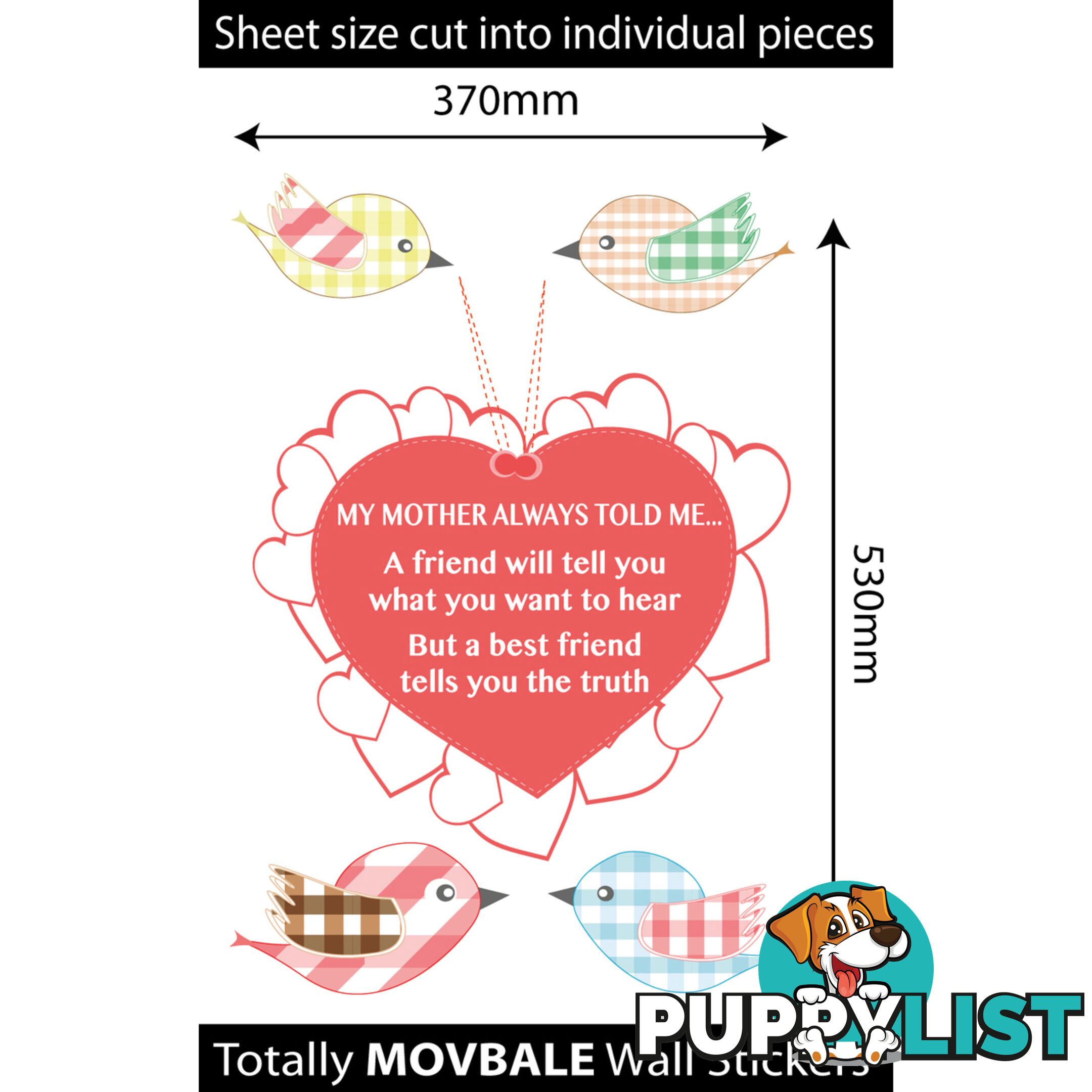 Large Size My Mother Told Me Wall Sticker Quotes - Totally Movable