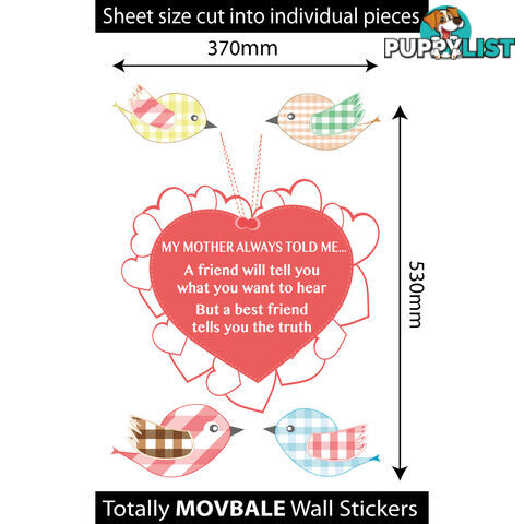 Large Size My Mother Told Me Wall Sticker Quotes - Totally Movable