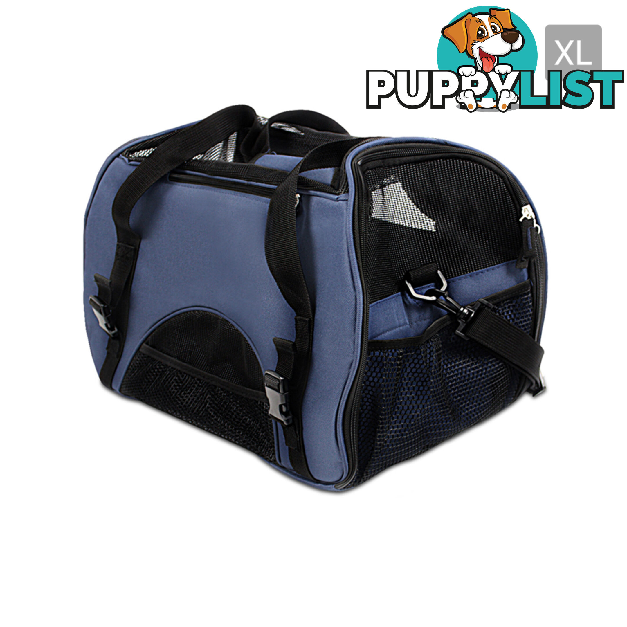 Portable Pet Carrier with Safety Leash - Blue