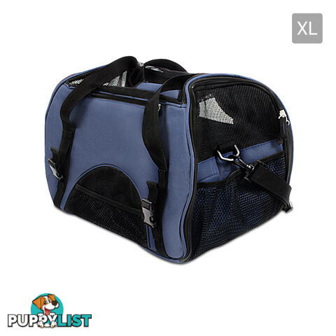 Portable Pet Carrier with Safety Leash - Blue